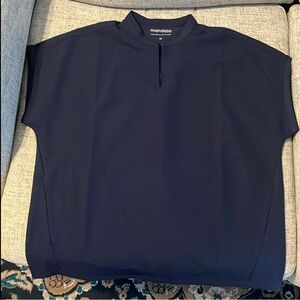 NWOT - Mandala Mandarin Dolman scrub top - navy, size XS